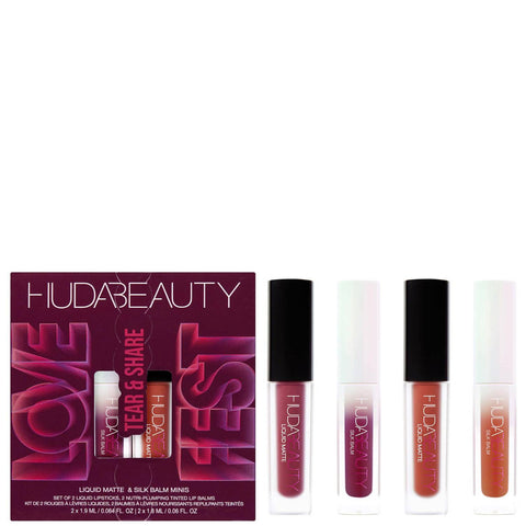 HUDA BEAUTY LOVEFEST TEAR AND SHARE LIP QUAD SET